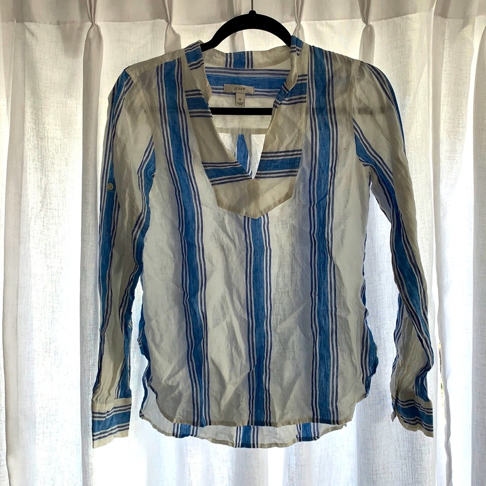 J Crew Linen Blouse 00